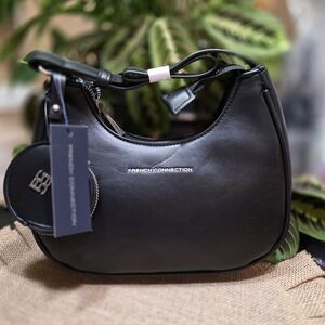 French Connection Sleek Black Shoulder Bag